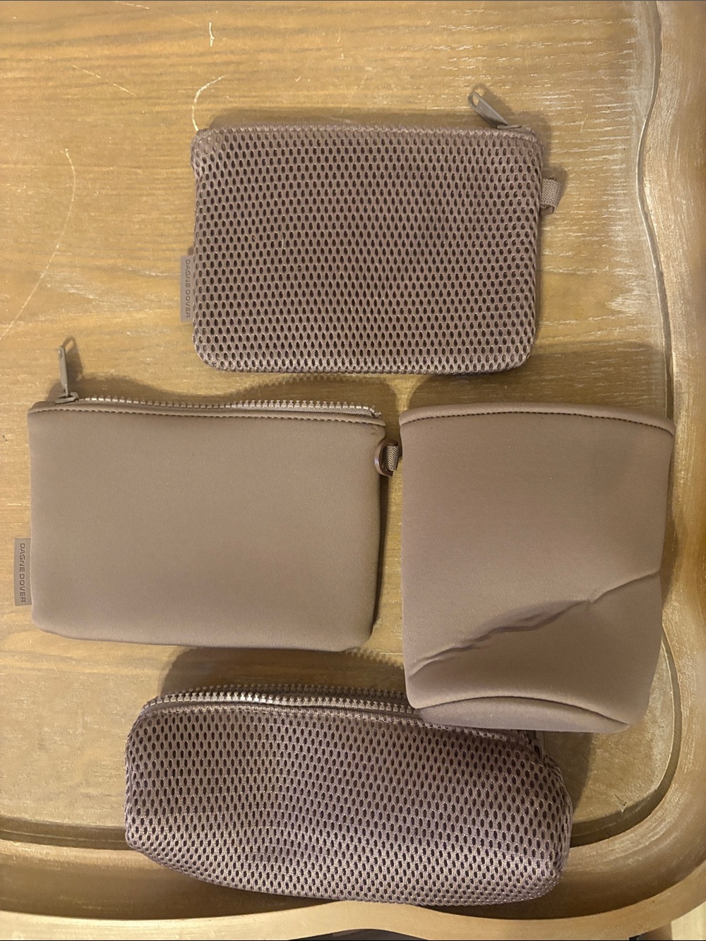 Dagne Dover Small Taupe Travel Pouch Set